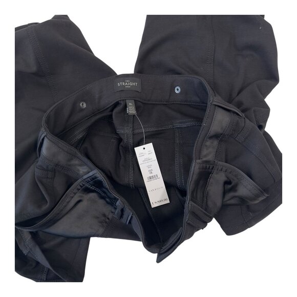 WHITE HOUSE BLACK MARKET Womens Black Satin Patchwork The Straight Crop Pants 6L - Picture 16 of 16